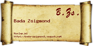 Bada Zsigmond névjegykártya